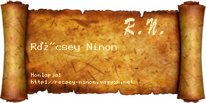 Récsey Ninon névjegykártya